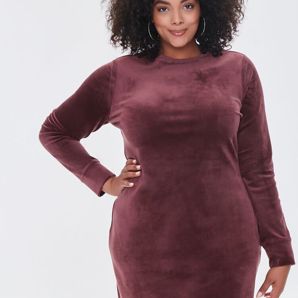 SOLD
NWT Wine 1X Forever 21 Velour Mini Dress.